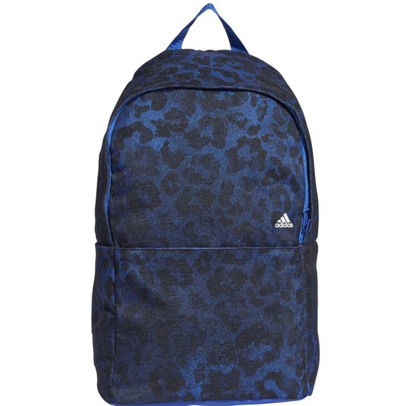 adidas Handbags - ADIDAS Blue Black Recycled Polyester Leopard Print Classic Backpack Like New